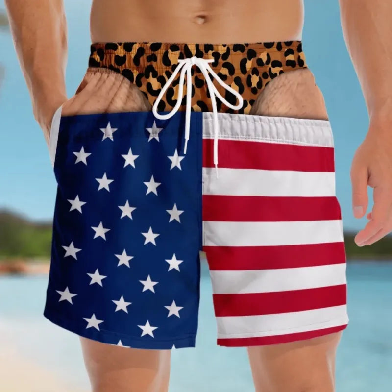 Lustige Herren-Badeshorts mit optischer Täuschung – Perfekt für Party & Urlaub