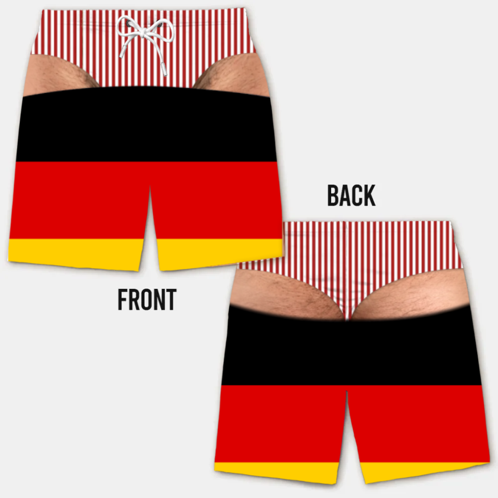 Lustige Herren-Badeshorts mit optischer Täuschung – Perfekt für Party & Urlaub
