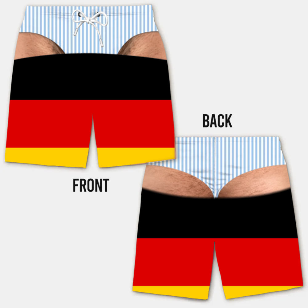 Lustige Herren-Badeshorts mit optischer Täuschung – Perfekt für Party & Urlaub